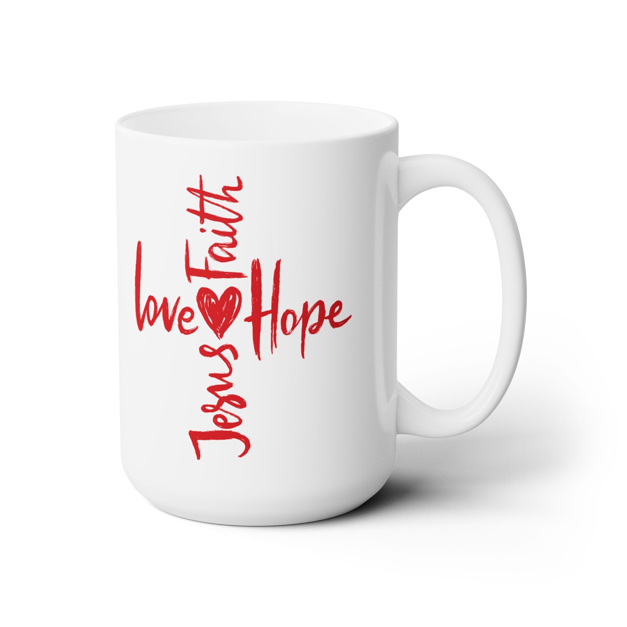 Red Cross Christianity Coffee Tea Mug Gift Home Anniversary Wedding Love 15oz