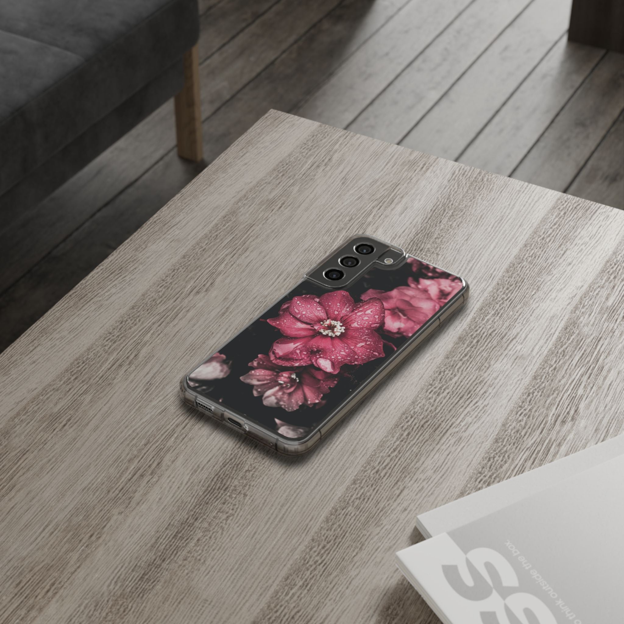 Pink Flowers Clear Cases iPhone Case Samsung Phone Case Unique Gift Cute Phone Cover Unique iPhone 17 Pro Max Phone Case