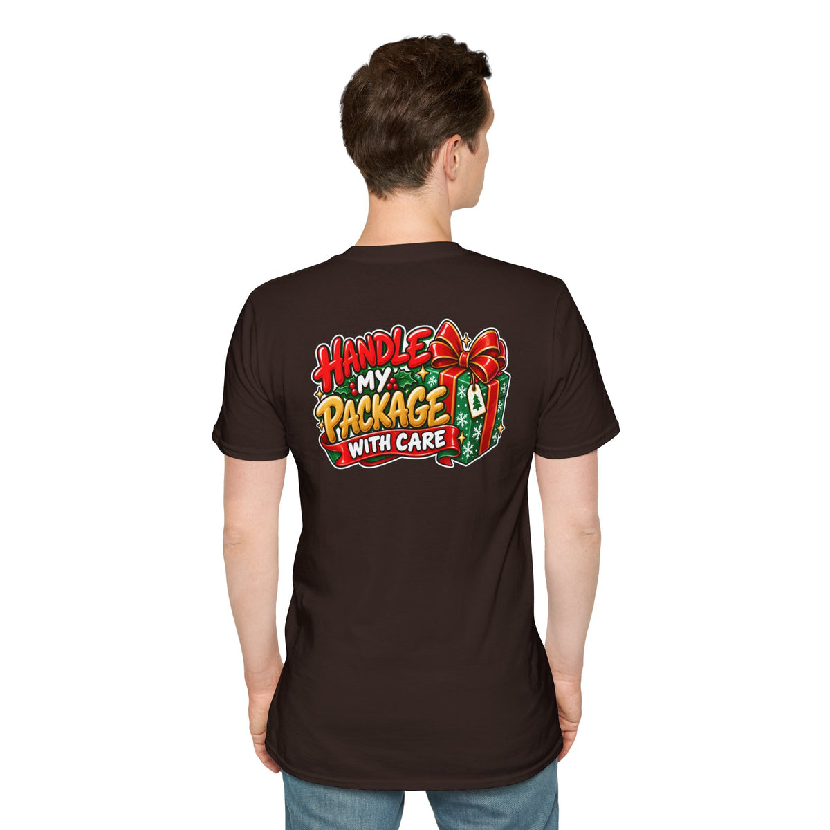 Funny Christmas Pun Tee Cheeky Holiday Shirt Dark Humor Funny Shirt HANDLE MY PACKAGE WITH CARE T-Shirt Unique Gift