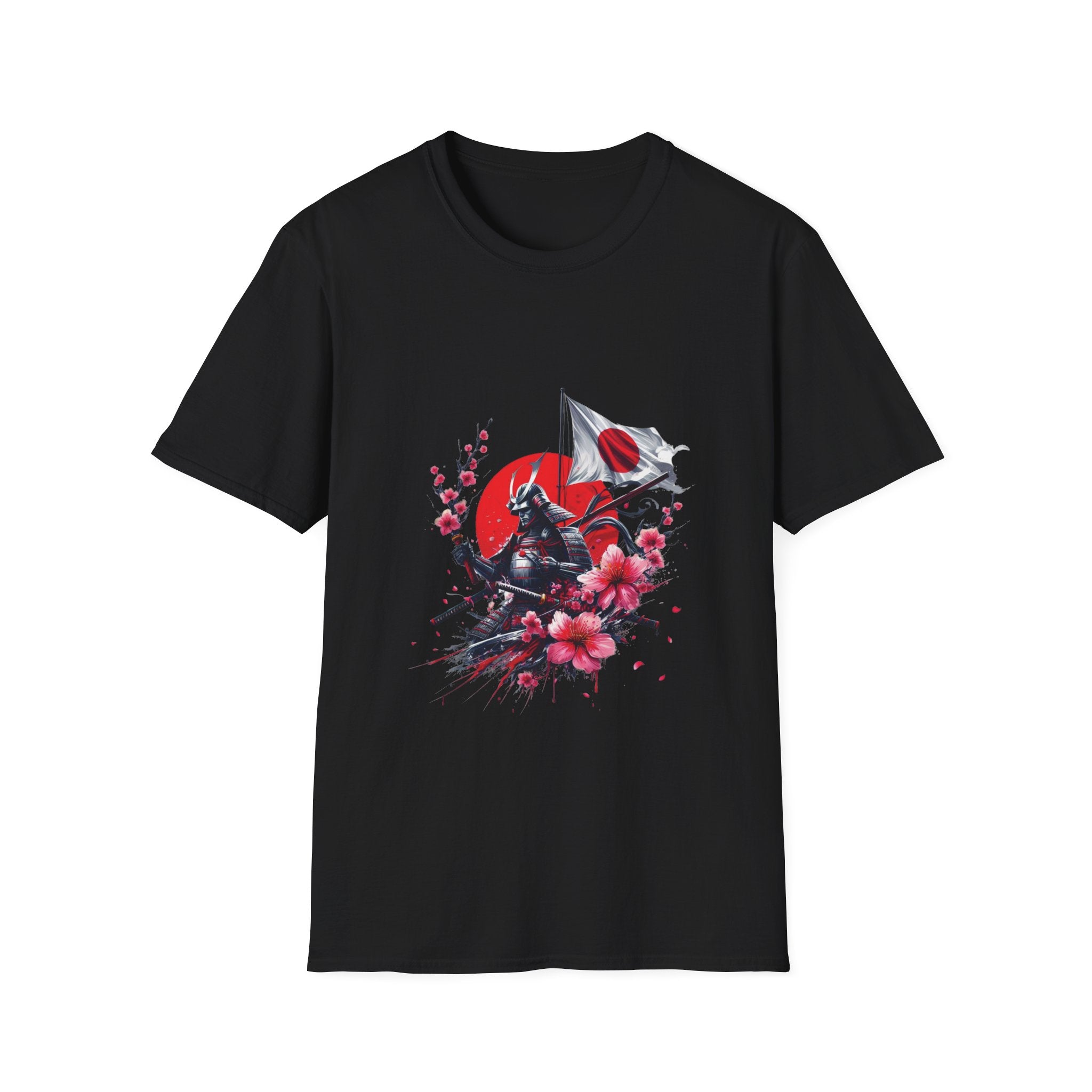 Japan Unisex Softstyle T-Shirt Japanese Art Sakura Samurai Cotton Gift Unique