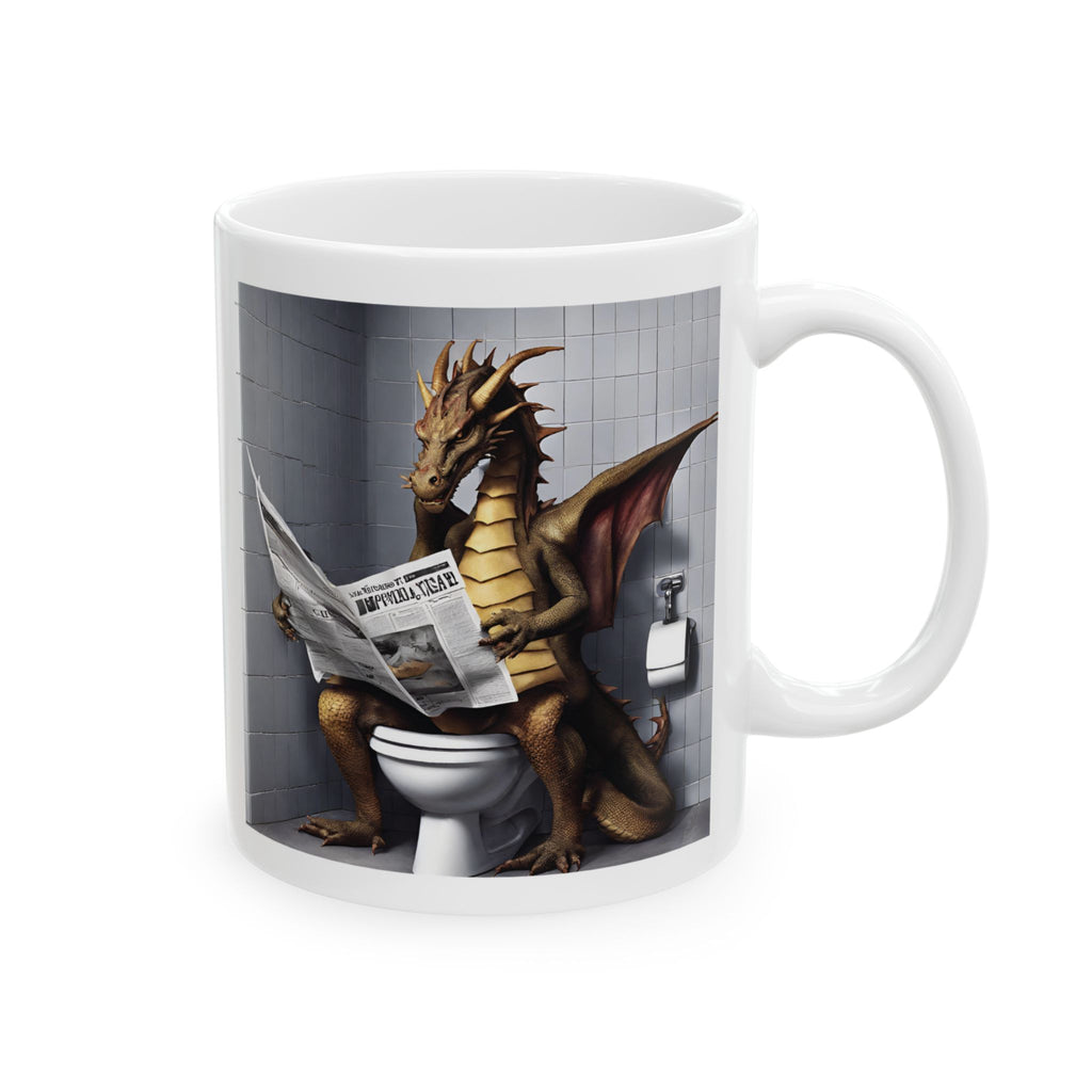A Dragon Sitting on the Toilet Mug Cute Digital Art Gift Funny Coffee Mug 11oz