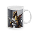 A Dragon Sitting on the Toilet Mug Cute Digital Art Gift Funny Coffee Mug 11oz