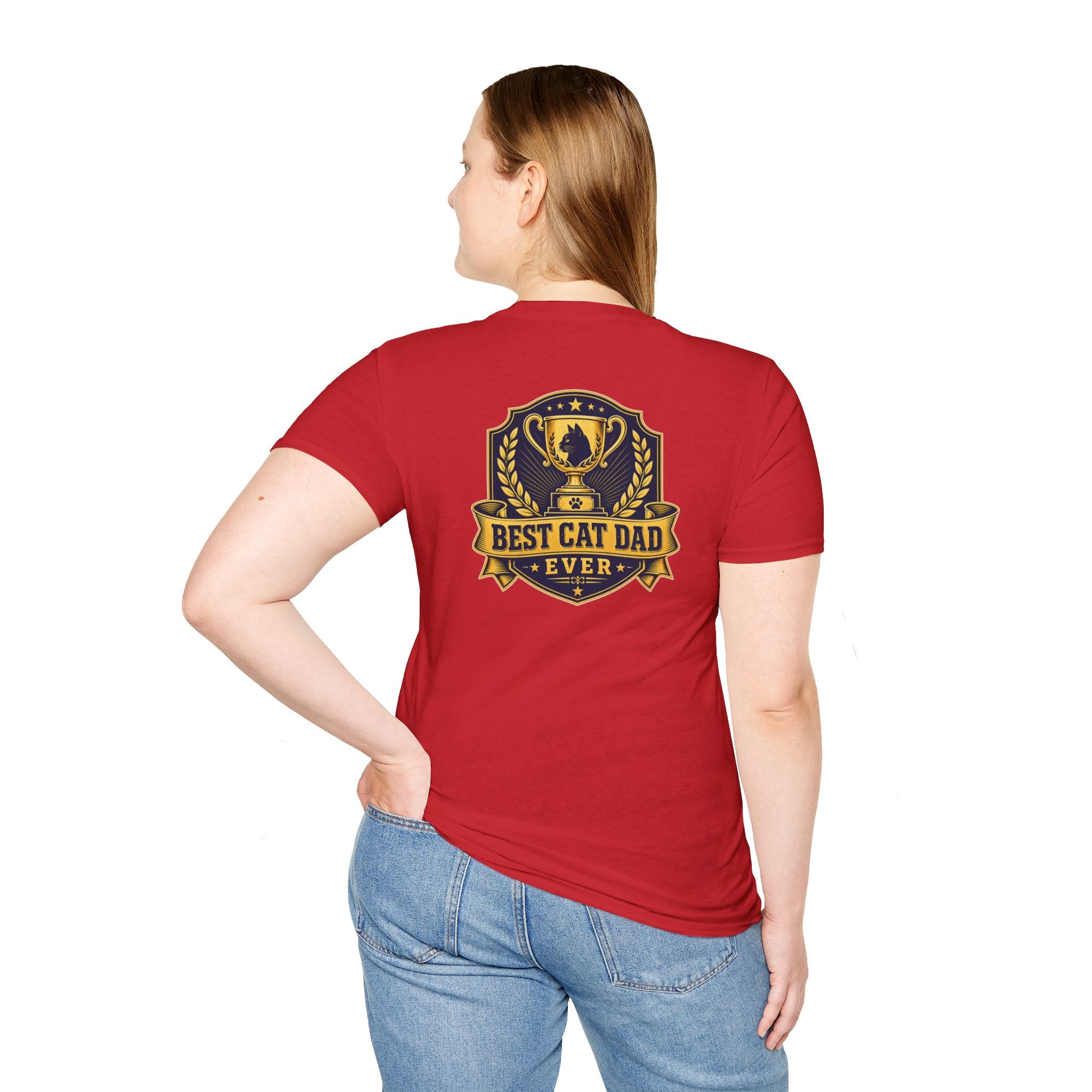 Best Cat Dad Ever Shirt Vintage Trophy Badge Cat Lover Graphic Tee Dark Humor Tee Unique Gift Funny Tshirt