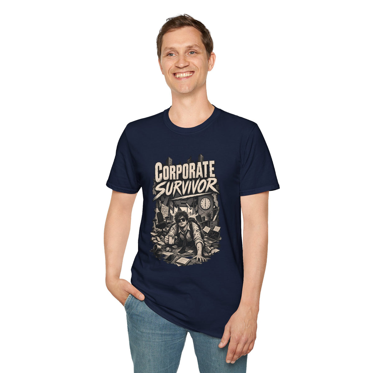 Funny Dark Humor Tshirt — Funny Office Tshirt Dark Humor Graphic Tee Unique Coworker Gift CORPORATE SURVIVOR Shirt