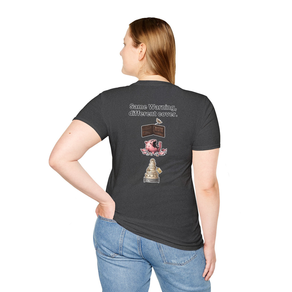 Funny Marriage T-Shirt Same Warning Different Cover Broke Wallet Wedding Humor Shirt Groom Bachelor Party Tee