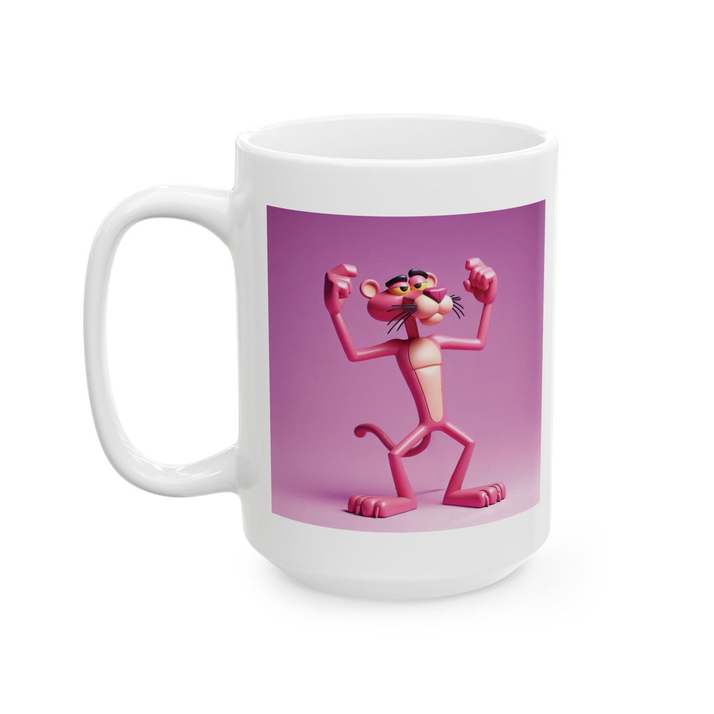 3D Pink Panther Mug Classic Cartoon Ceramic Mug Tea Coffee Cup Gift Ideas Kids 11oz
