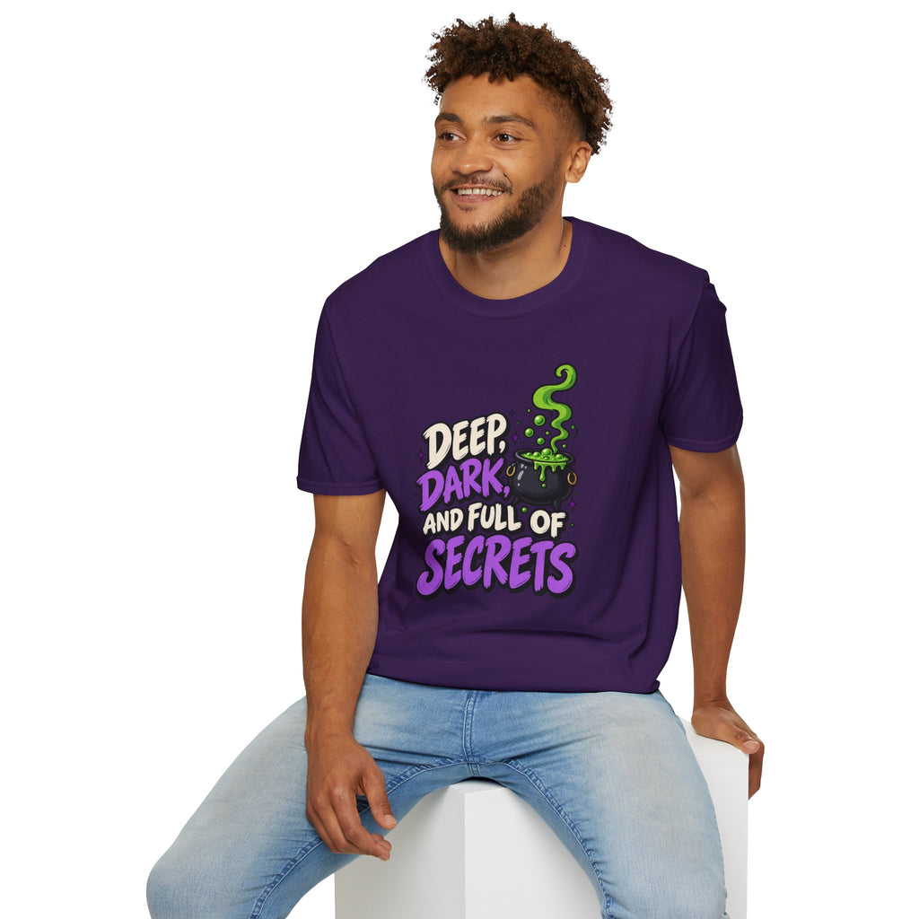 Funny Halloween Shirt DEEP DARK AND FULL OF SECRETS Novelty Tee Graphic T-Shirt