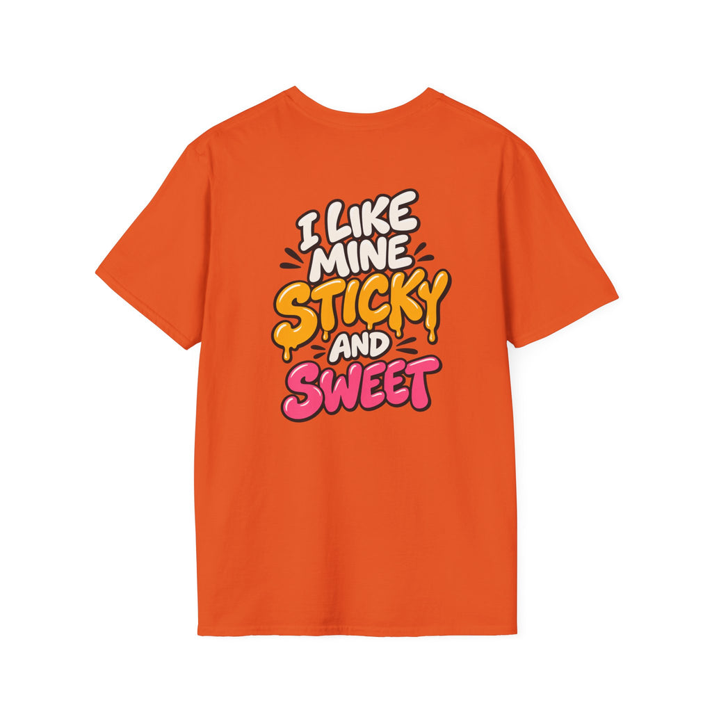 Dark Humor Funny Tshirt I LIKE MINE STICKY AND SWEET Tee Unique Gift