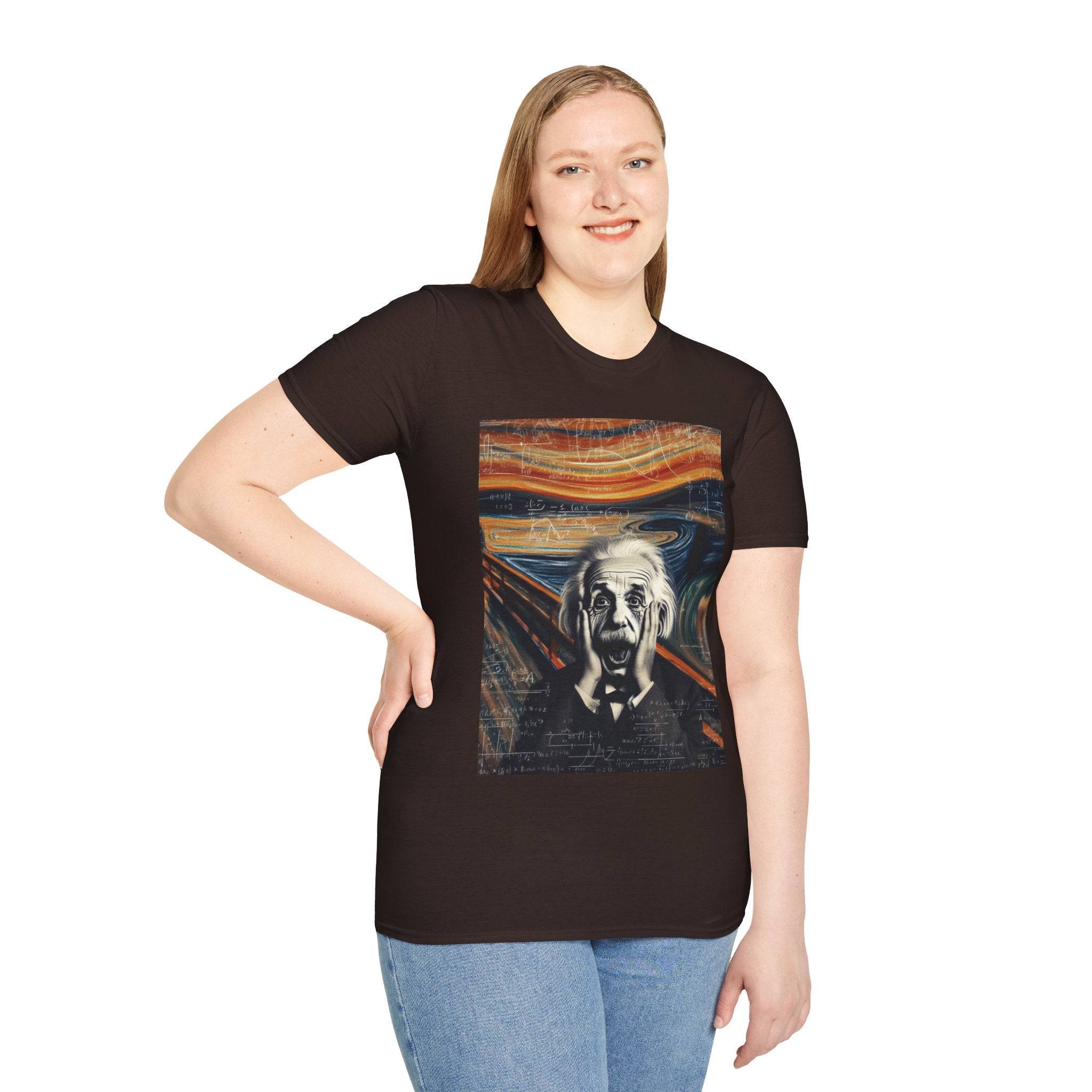 Funny Einstein Unisex Softstyle T-Shirt Edvard Munch Scream Cotton Gift Men Lady