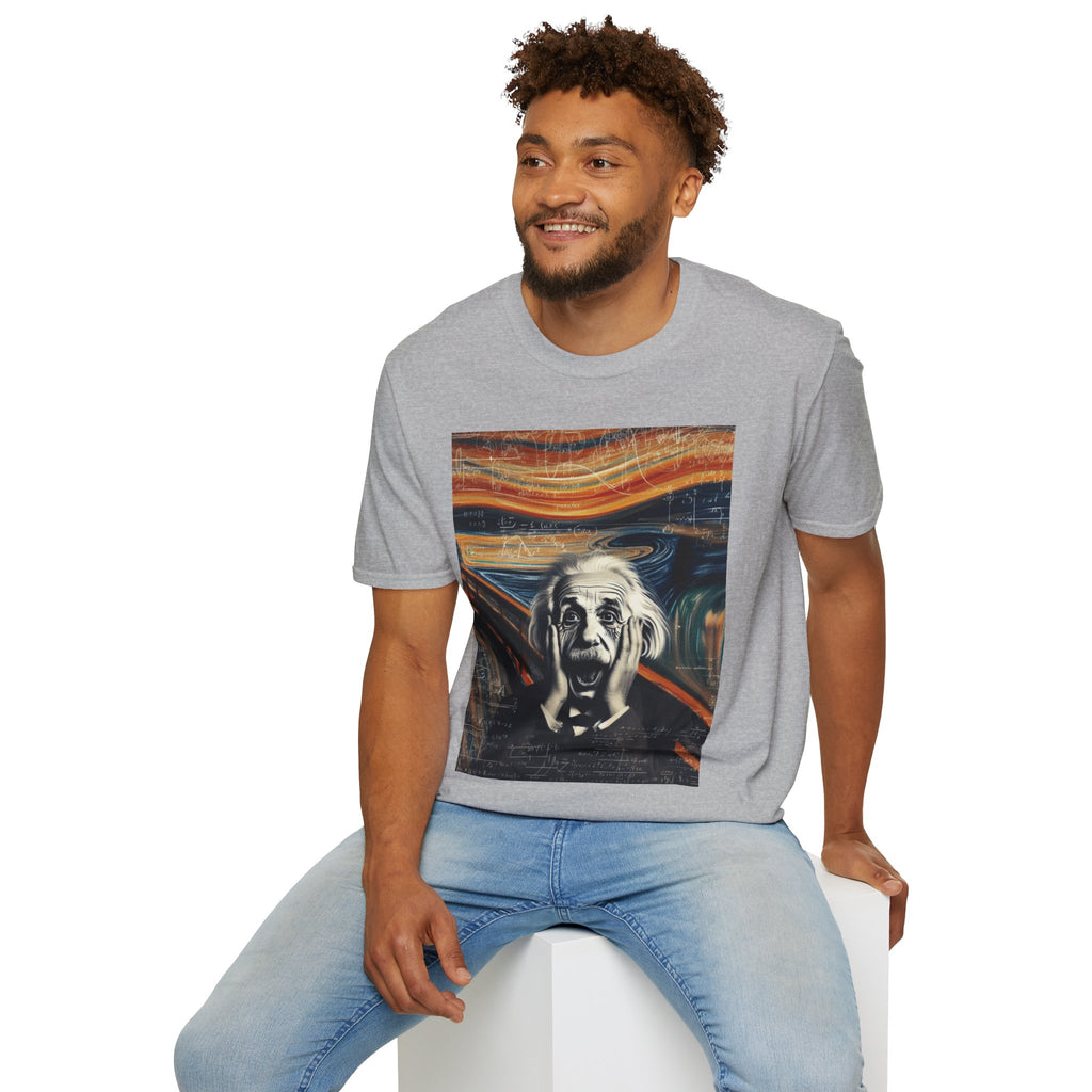 Funny Einstein Unisex Softstyle T-Shirt Edvard Munch Scream Cotton Gift Men Lady