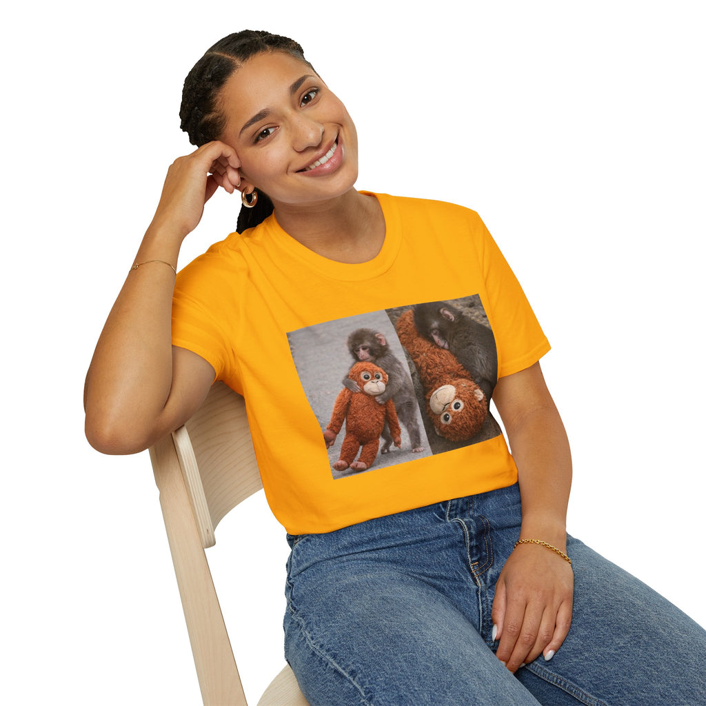 Funny Punch Monkey Viral Animal Tshirt Cute Trendy Unisex Softstyle T-Shirt Gift