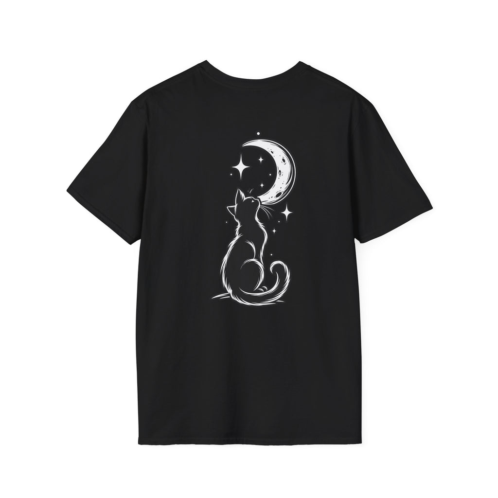 Black Cat Shirt Moon Silhouette Minimalist Funny Cat Lover Graphic Tee Unique Gift Black Cat T shirt
