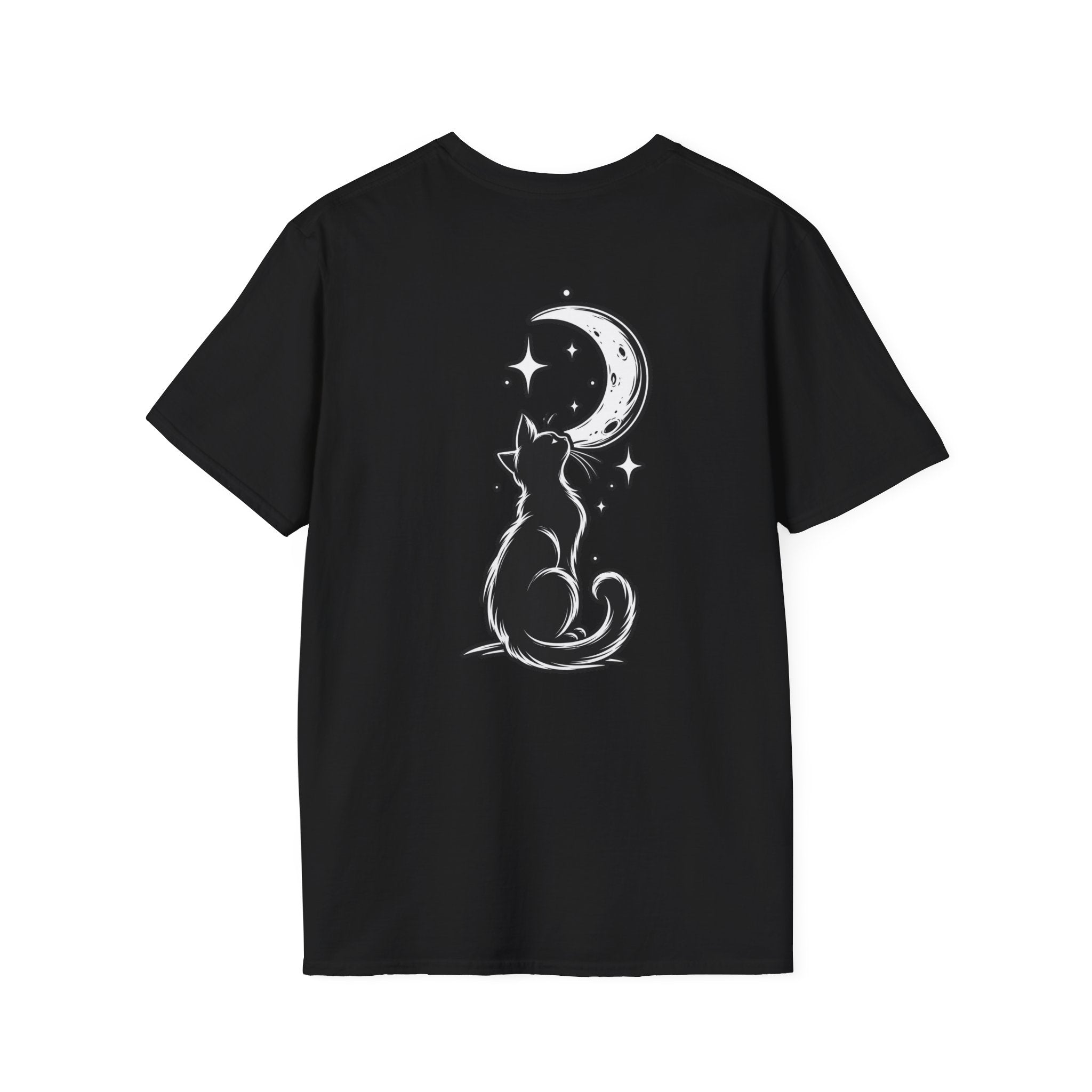 Black Cat Shirt Moon Silhouette Minimalist Funny Cat Lover Graphic Tee Unique Gift Black Cat T shirt