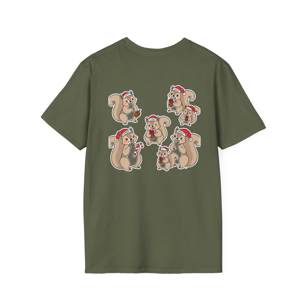 Christmas Squirrels Family T-Shirt | Cute Cartoon Design Unique Holiday Gift Shirt