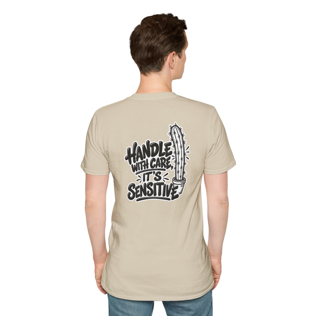 Dark Humor Funny Plant Shirt Handle With Care It's Sensitive Novelty Cactus Tshirt Tee Unique Gift