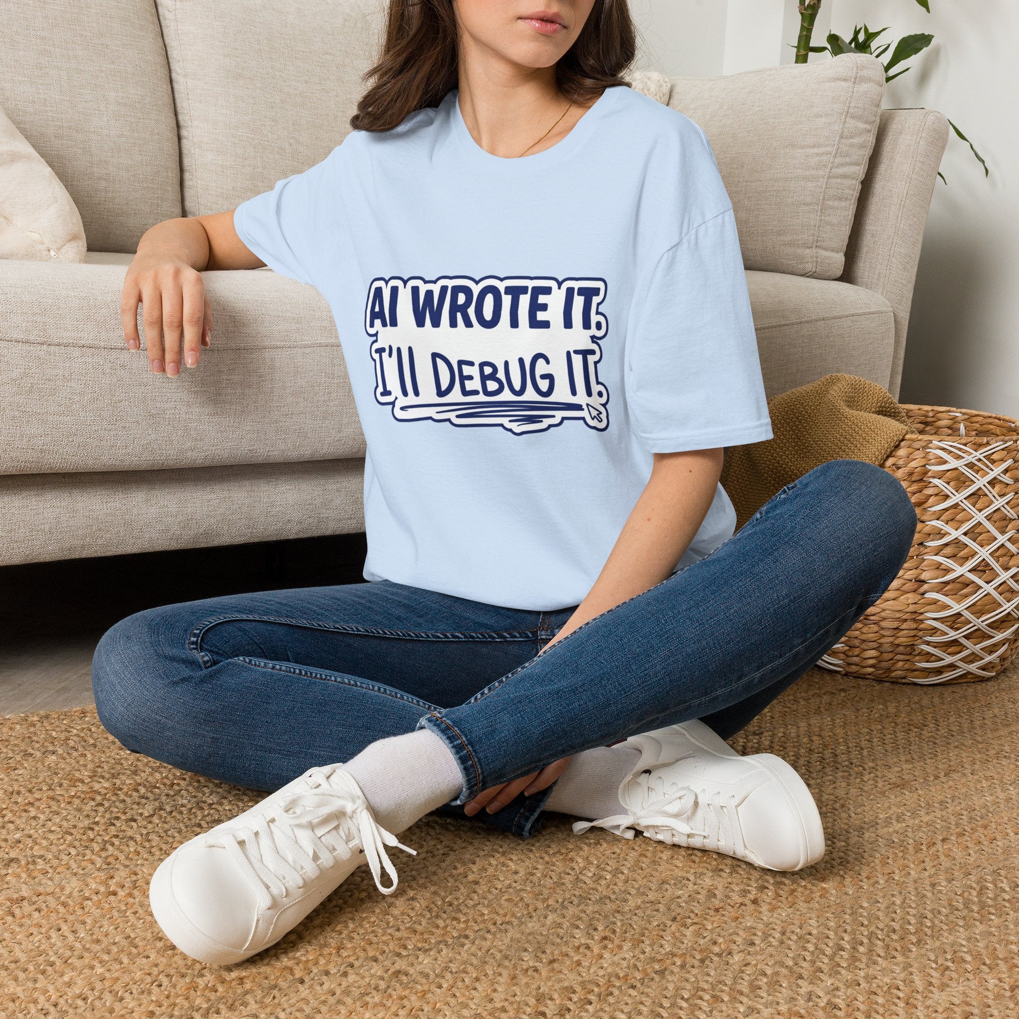 Funny Tshirt AI Wrote It I'll Debug It Shirt Funny Vibe Coding Programmer Tee Unisex Softstyle T-Shirt