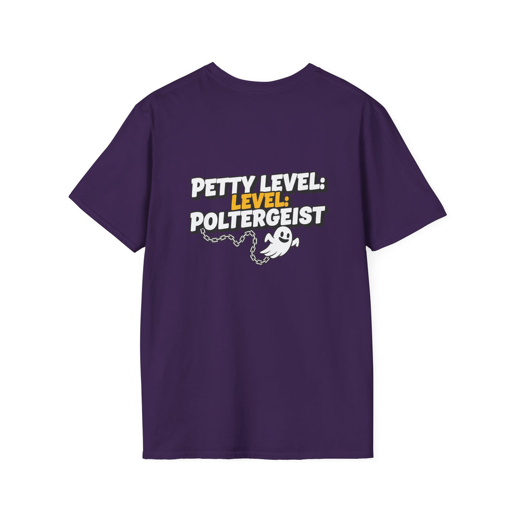 Dark Humor Halloween Shirt Petty Level Poltergeist Funny Ghost Sarcastic Unisex Softstyle Tee Adult Halloween Gift