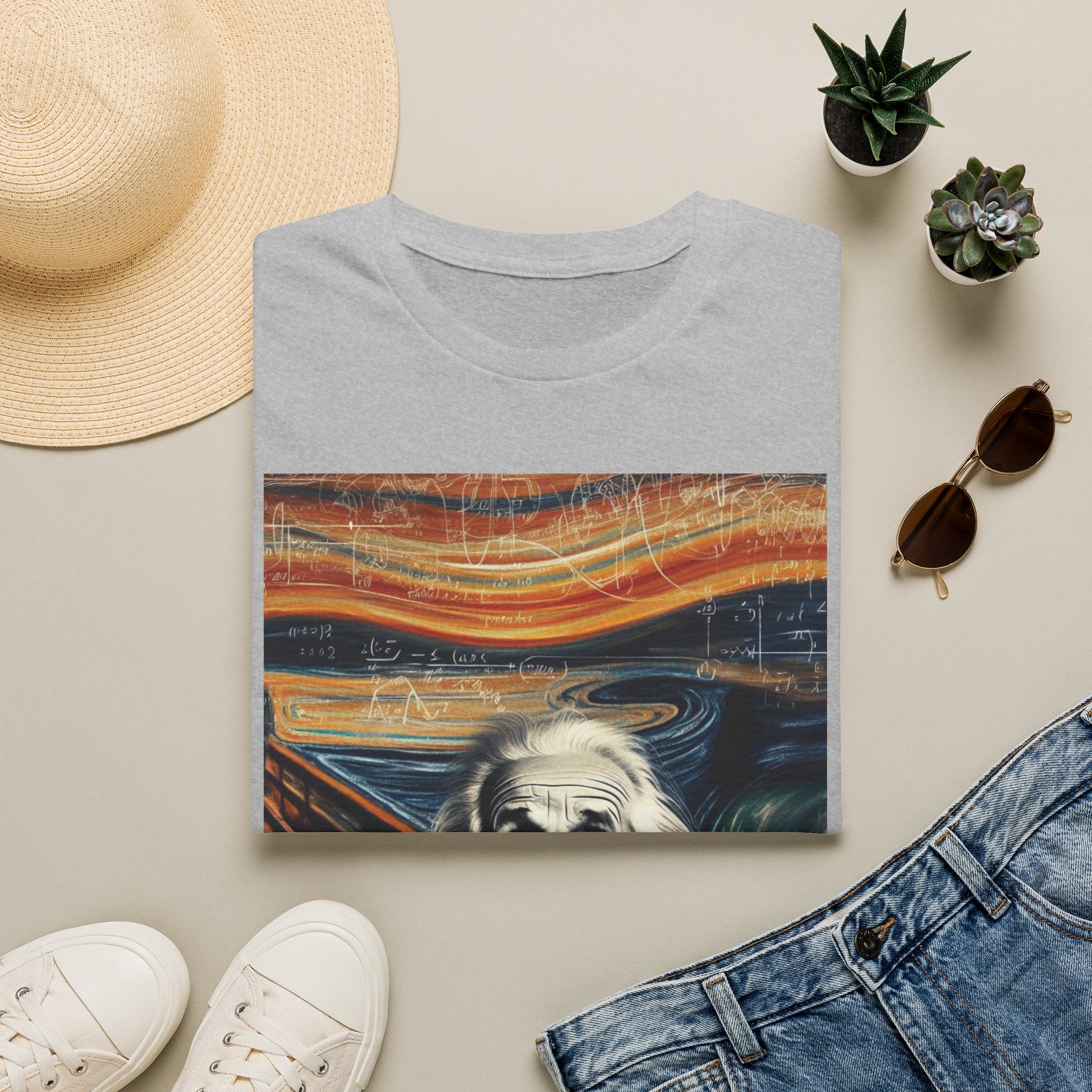 Funny Einstein Unisex Softstyle T-Shirt Edvard Munch Scream Cotton Gift Men Lady