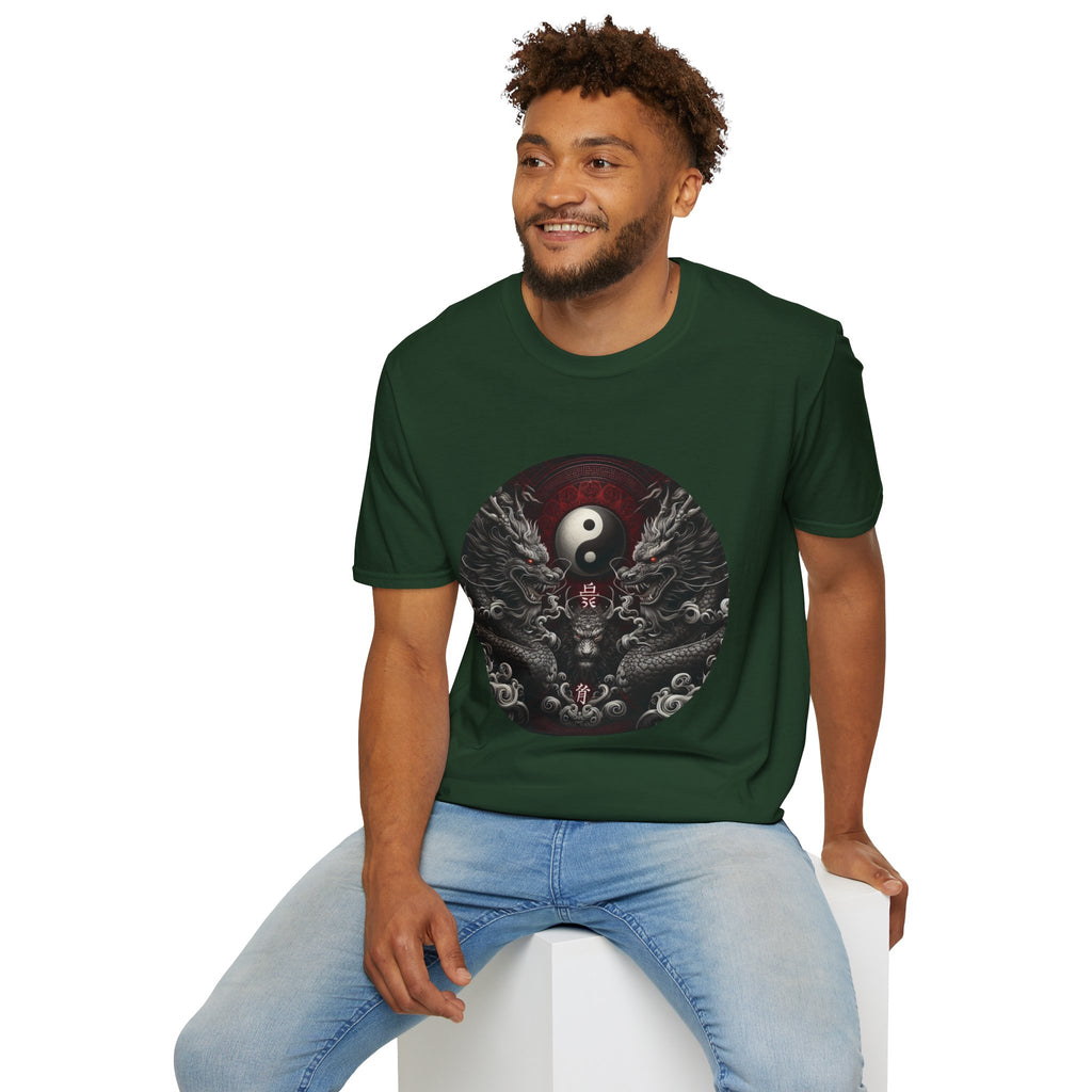 Dragon T-shirt Men Women Graphic Tee Clothing Apparel Symbol Ying Yang Best Gift