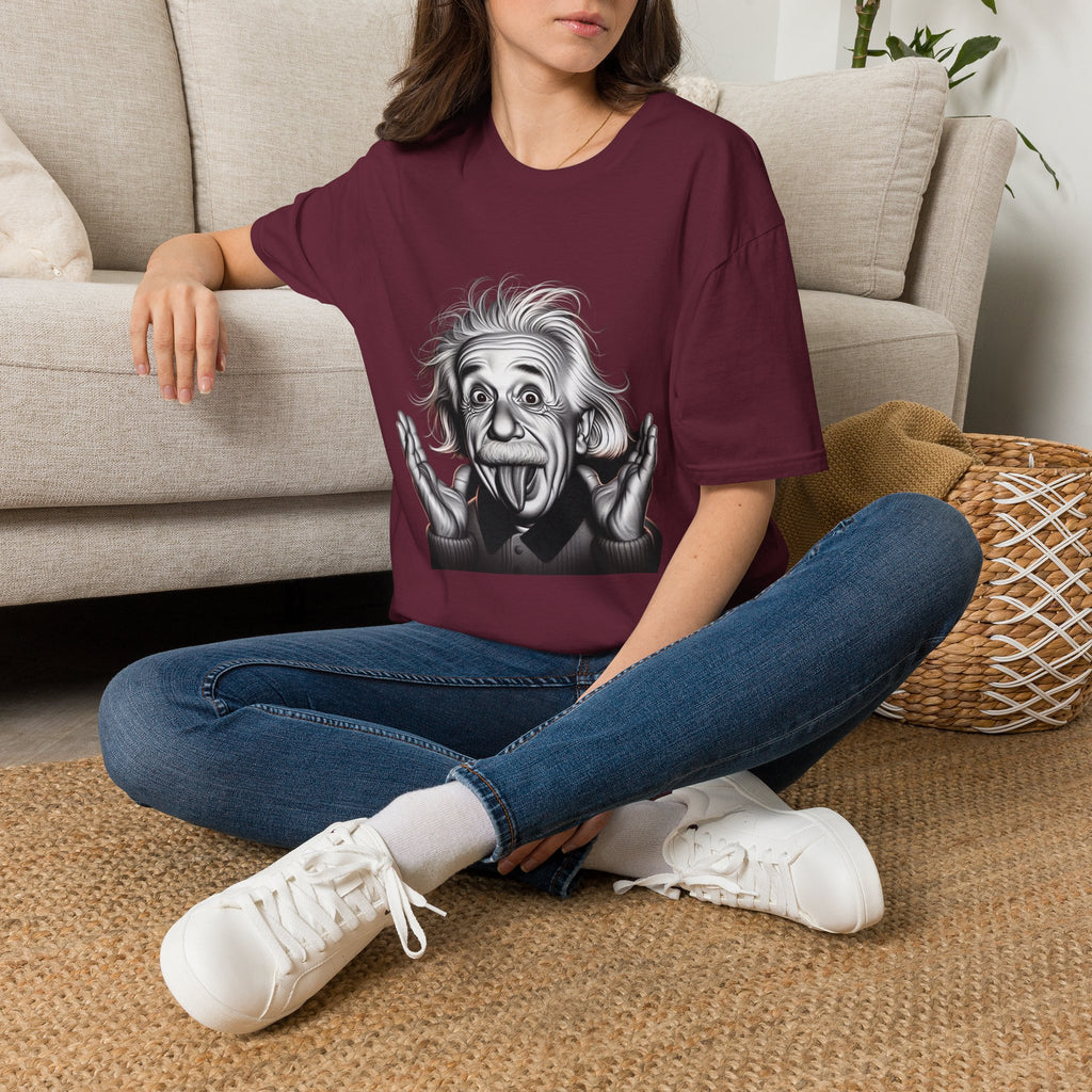 Funny Albert Einstein Print T-Shirt Unisex Softstyle T-Shirt Cotton Unique Gift