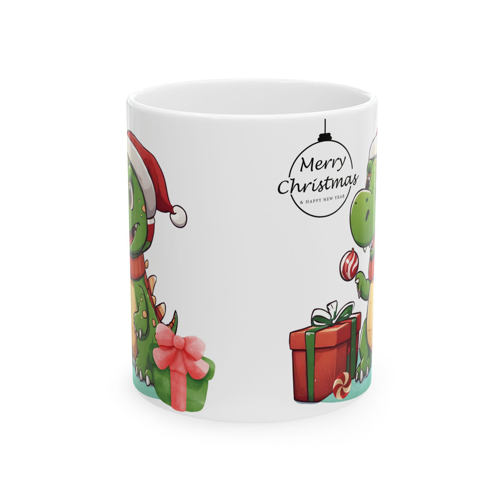 Christmas Mug Cute Dinosaur Mug Ceramic Mug Gift Kid Holiday Funny Mug Dino Cup