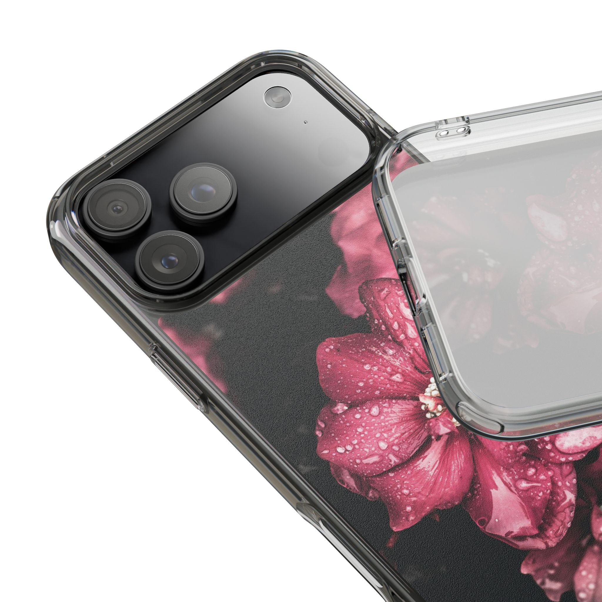 Pink Flowers Clear Cases iPhone Case Samsung Phone Case Unique Gift Cute Phone Cover Unique iPhone 17 Pro Max Phone Case