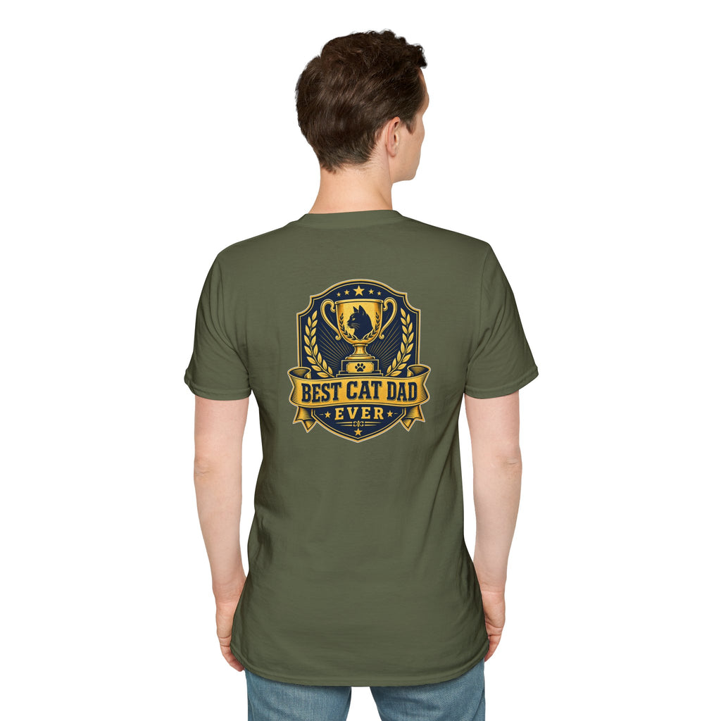 Best Cat Dad Ever Shirt Vintage Trophy Badge Cat Lover Graphic Tee Dark Humor Tee Unique Gift Funny Tshirt