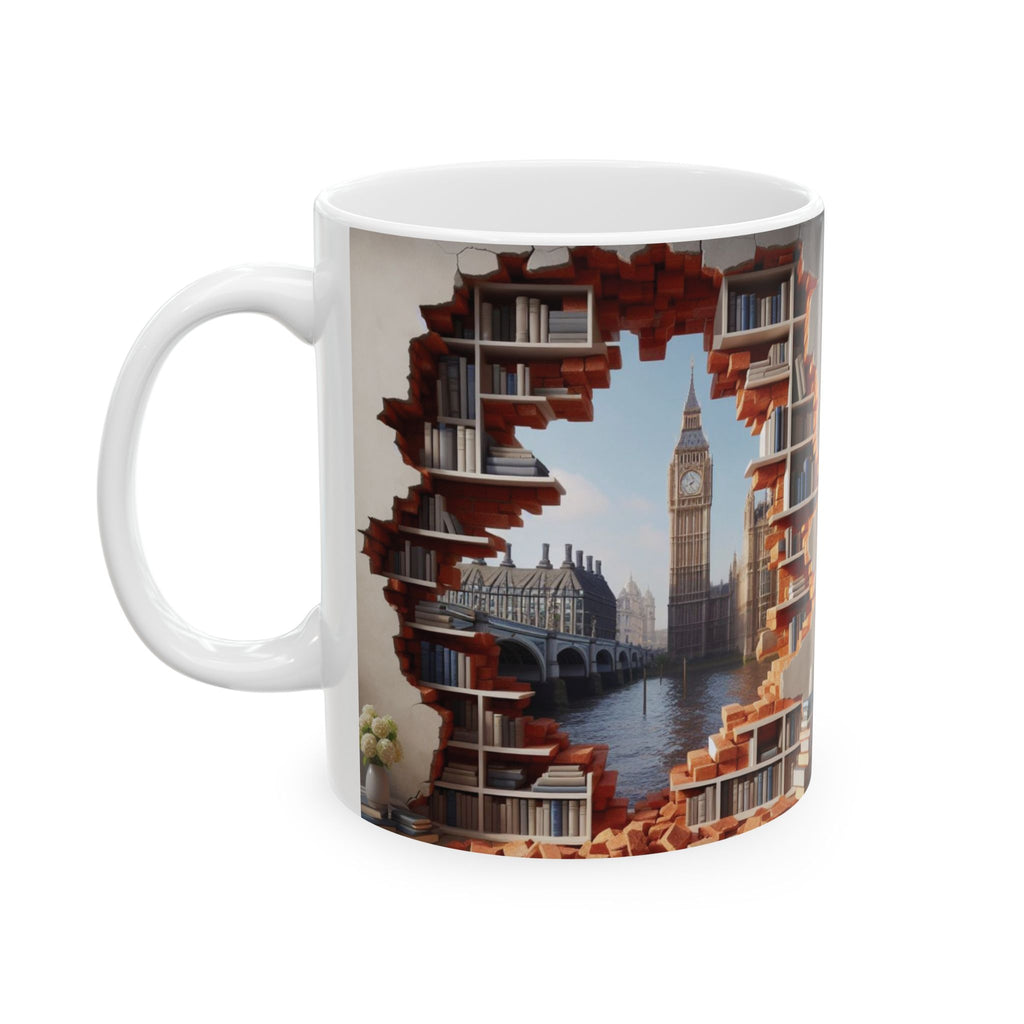 3D Bookshelf Mug Library Mugs London Ceramic Coffee Cup Tea Unique Office Gifts