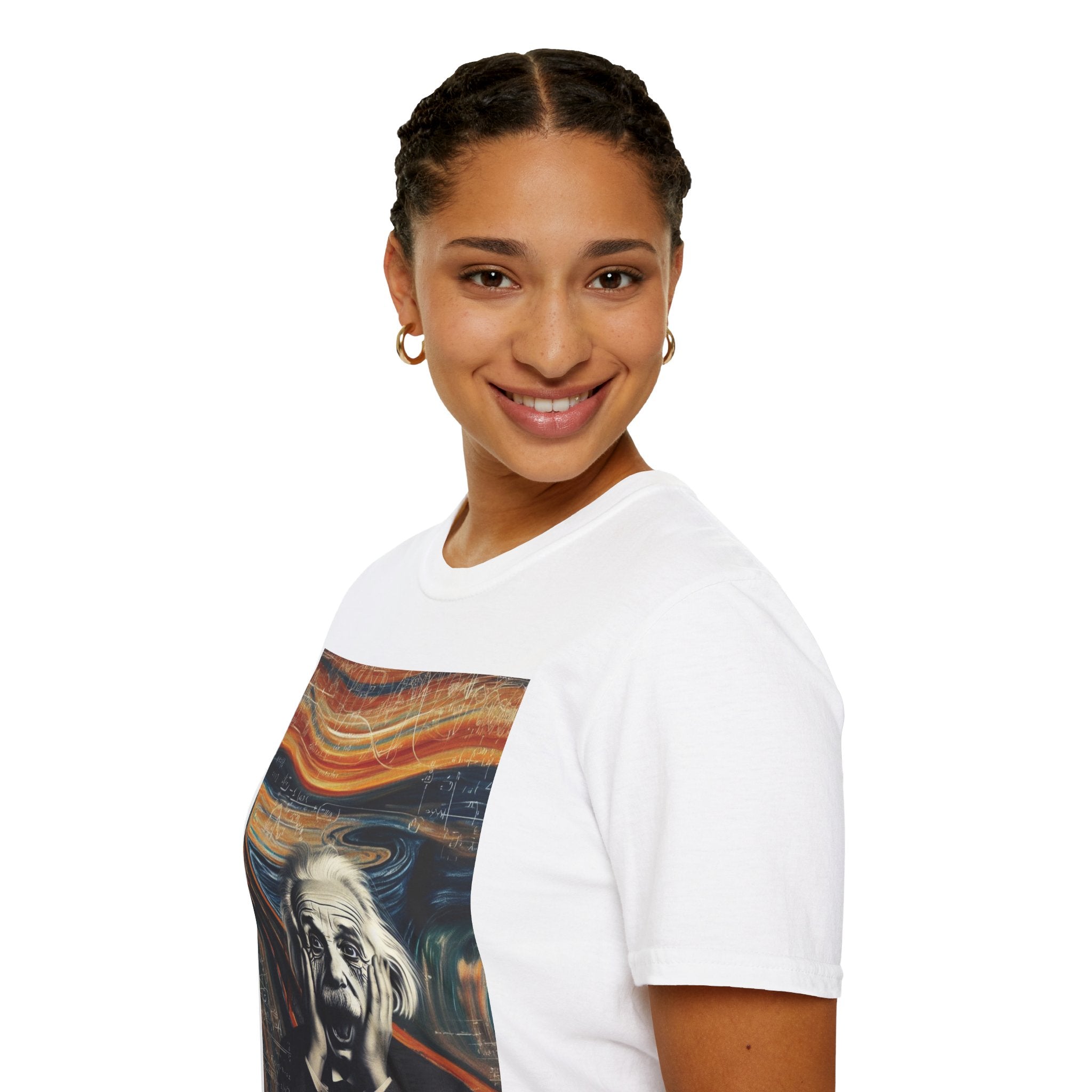 Funny Einstein Unisex Softstyle T-Shirt Edvard Munch Scream Cotton Gift Men Lady