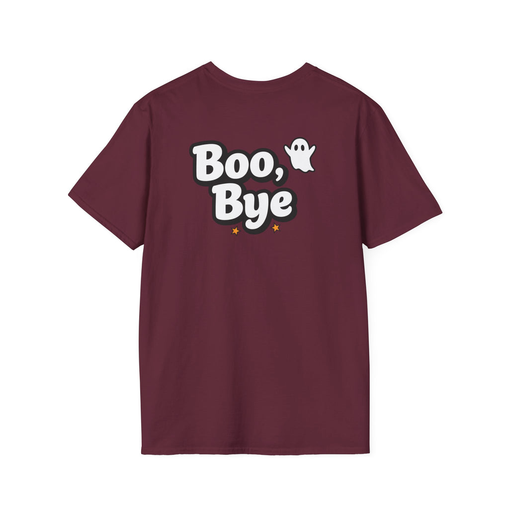 Dark Humor Halloween Shirt Boo Bye Funny Minimalist Ghost Sarcastic Unisex Softstyle Tee Adult Halloween Gift