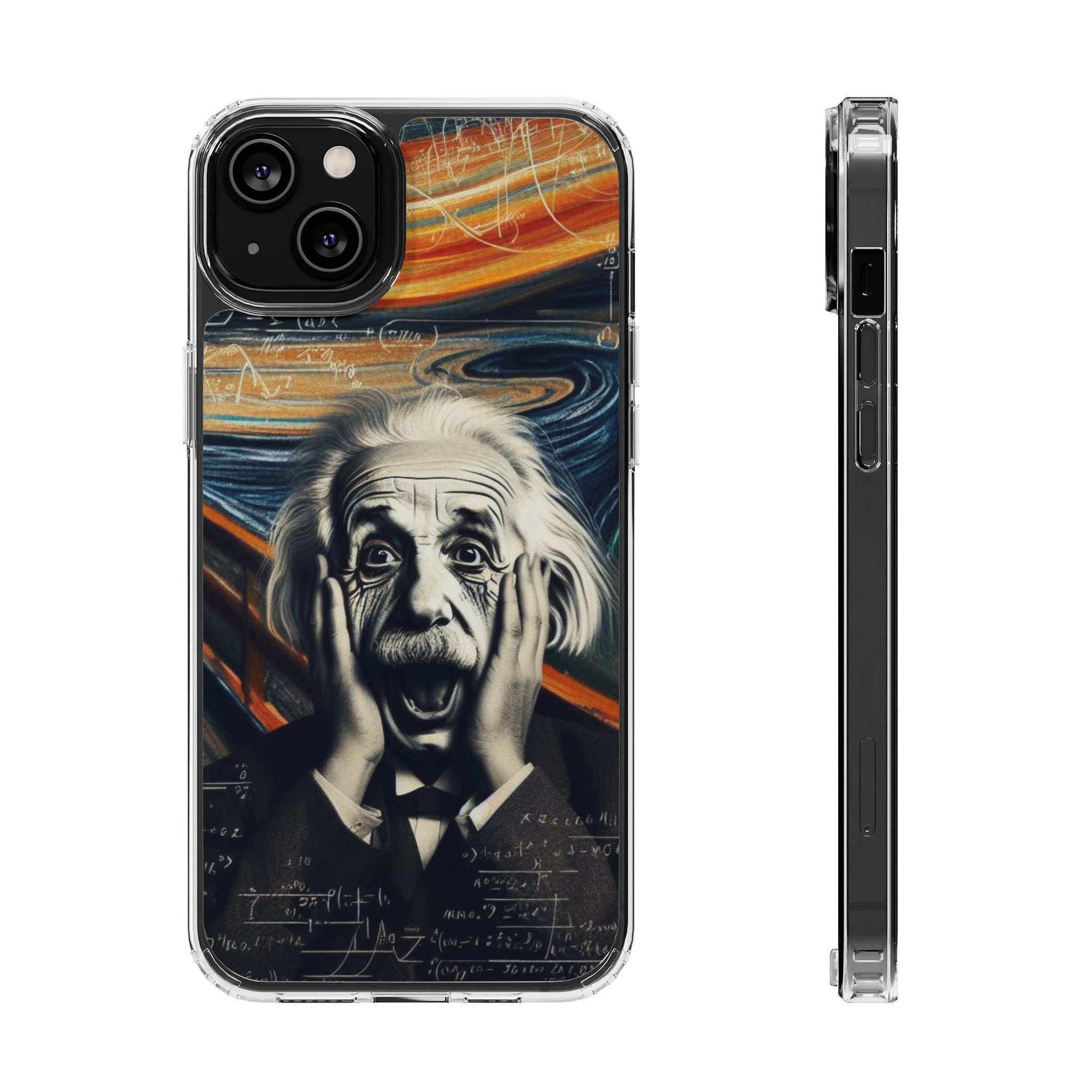 Funny Einstein Clear Phone Cases Edvard Munch Scream Unique iPhone Samsung Cases