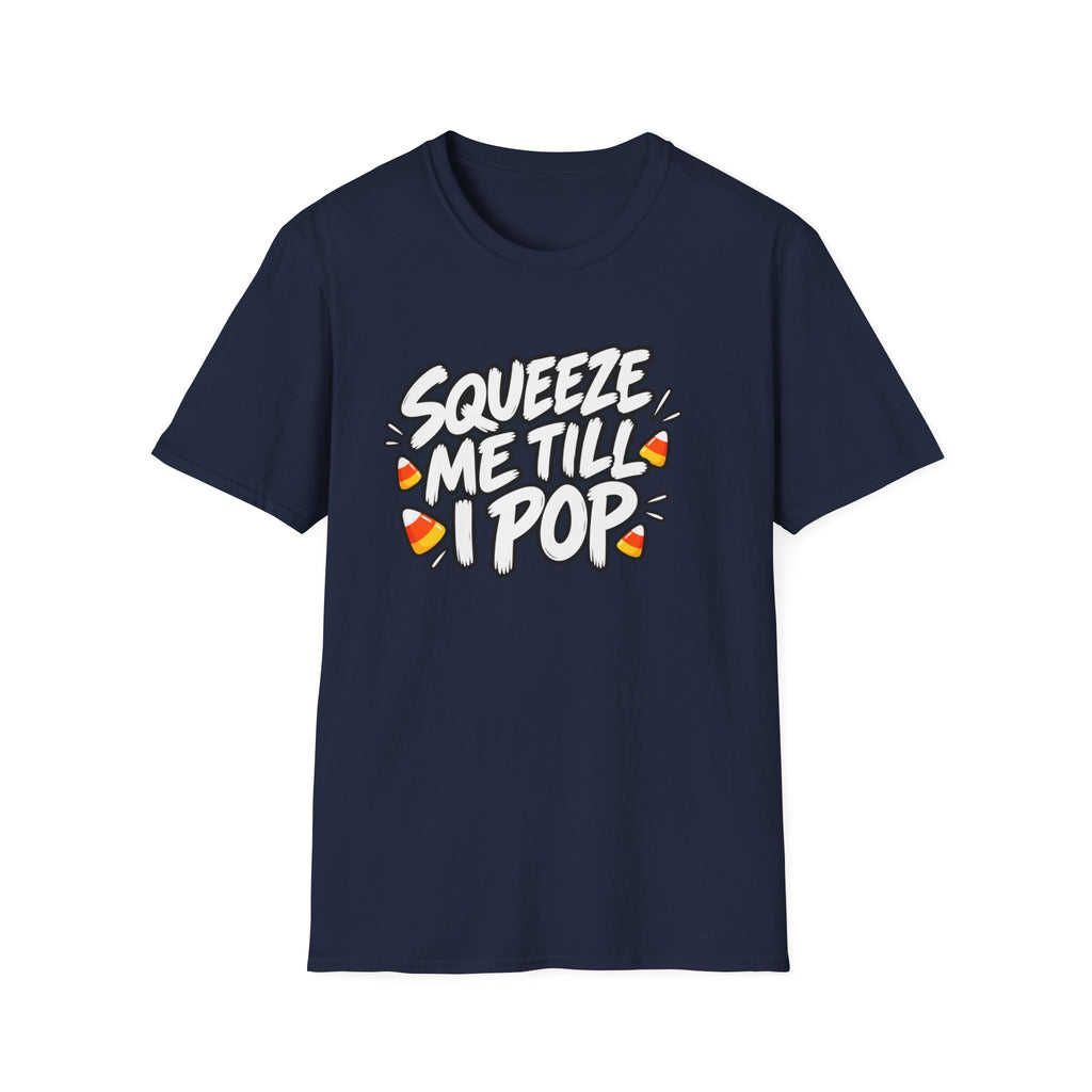 Funny Halloween Shirt Squeeze Me Till I Pop Candy Corn Novelty Tee Graphic T-Shirt