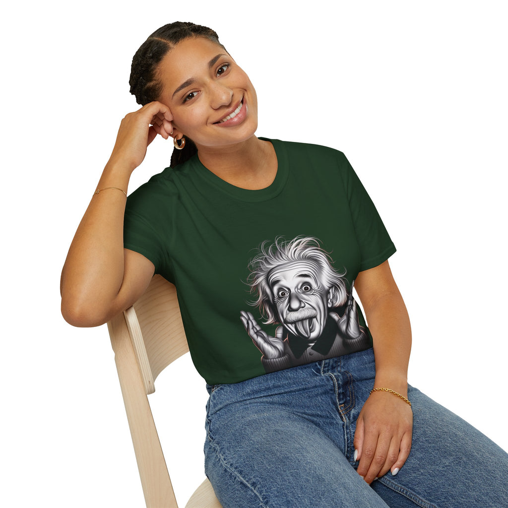 Funny Albert Einstein Print T-Shirt Unisex Softstyle T-Shirt Cotton Unique Gift
