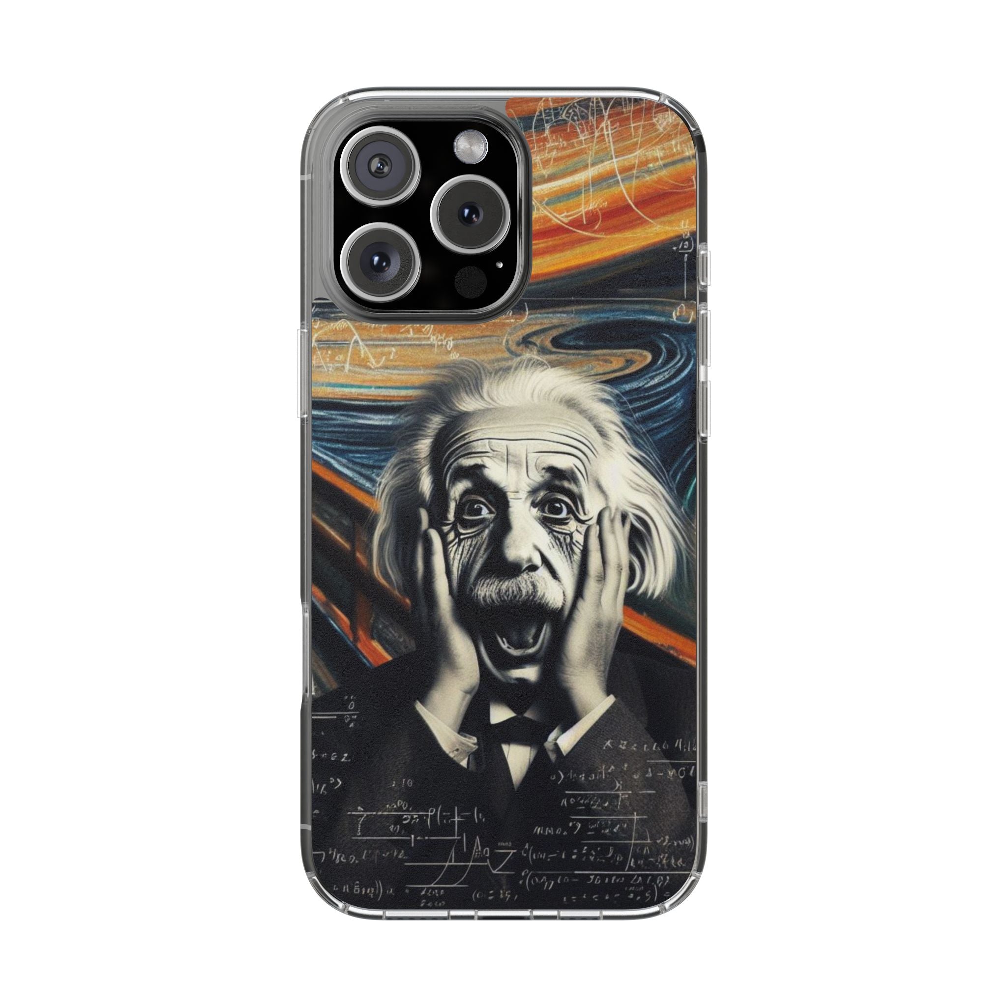 Funny Einstein Clear Phone Cases Edvard Munch Scream Unique iPhone Samsung Cases