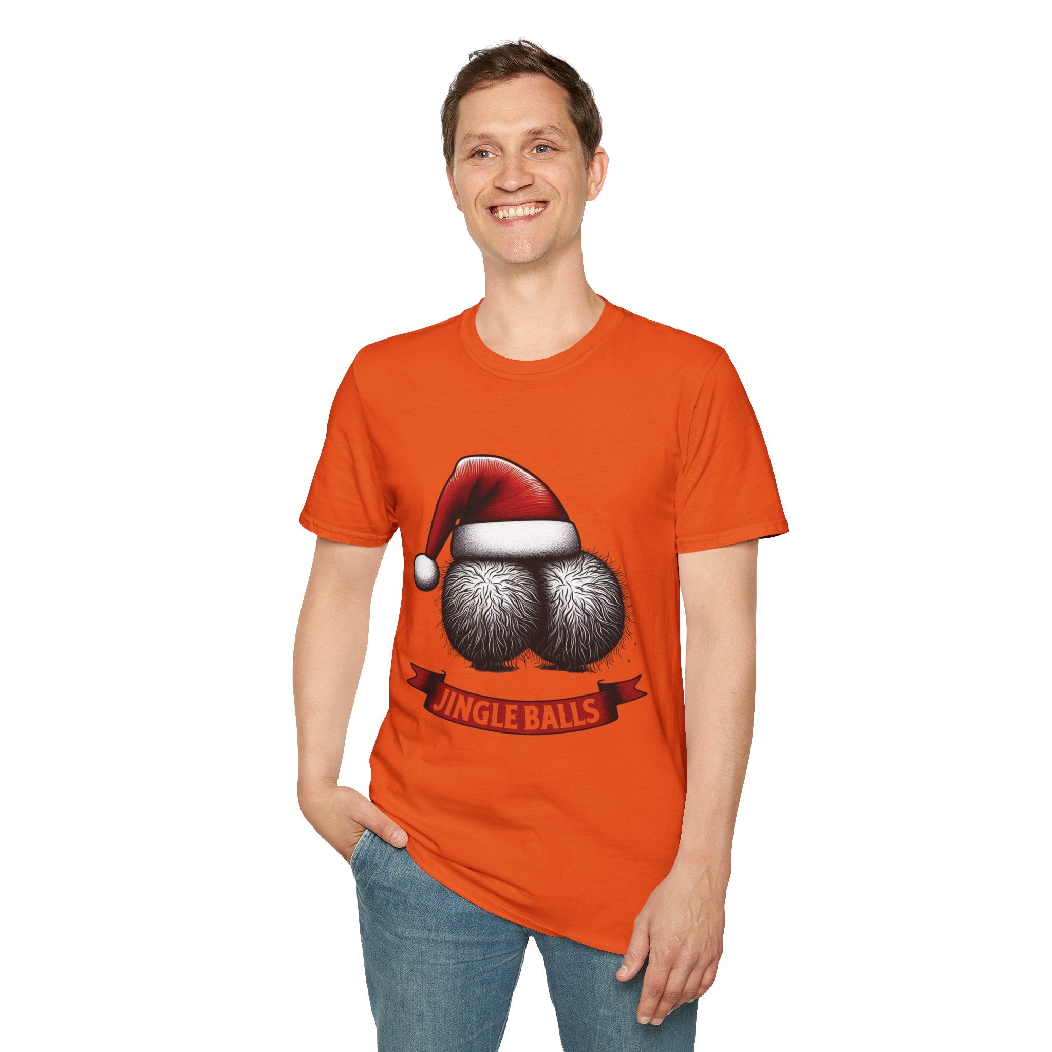 Tshirt Jingle Balls Funny Christmas T-Shirt Xmas Gift Tops Unisex Softstyle 2027