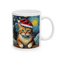 Christmas Mug Cat Mug Mom Van Gogh Style Coffee Cup Funny Cute Ceramic Tea Mug 2027