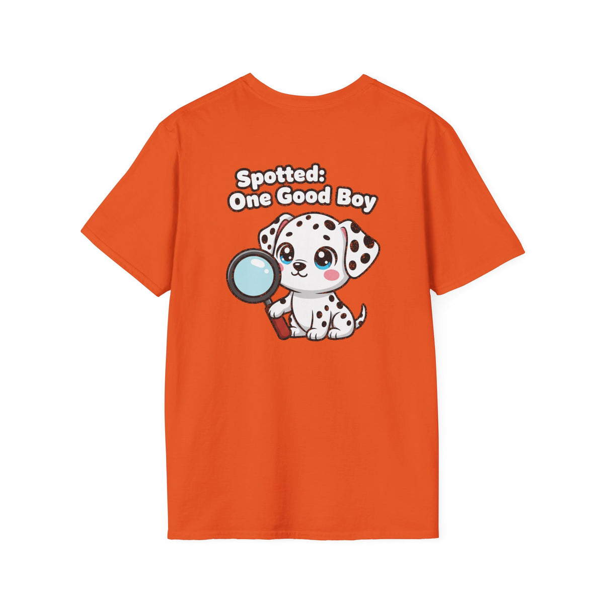 Cute Dalmatian Shirt Spotted: One Good Boy Funny Dog Lover Unisex Softstyle Tee Gift