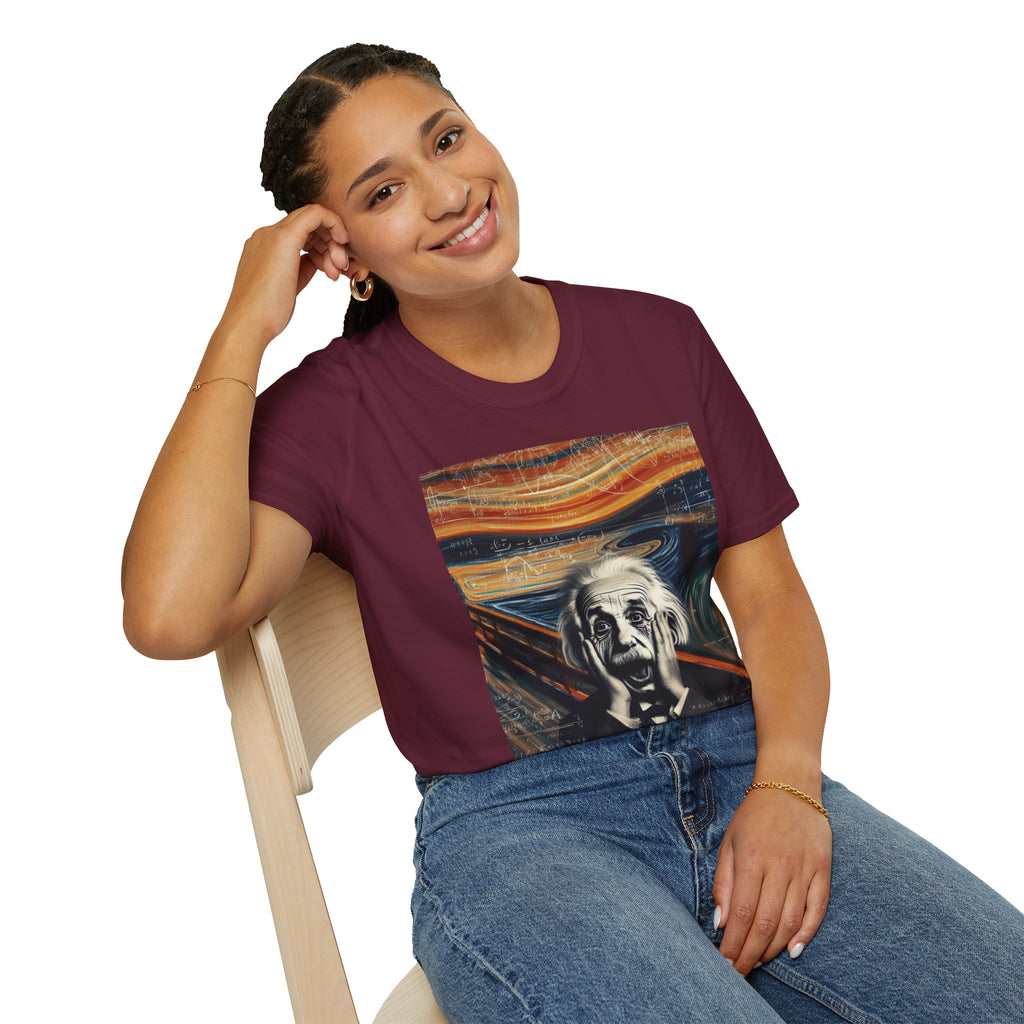 Funny Einstein Unisex Softstyle T-Shirt Edvard Munch Scream Cotton Gift Men Lady