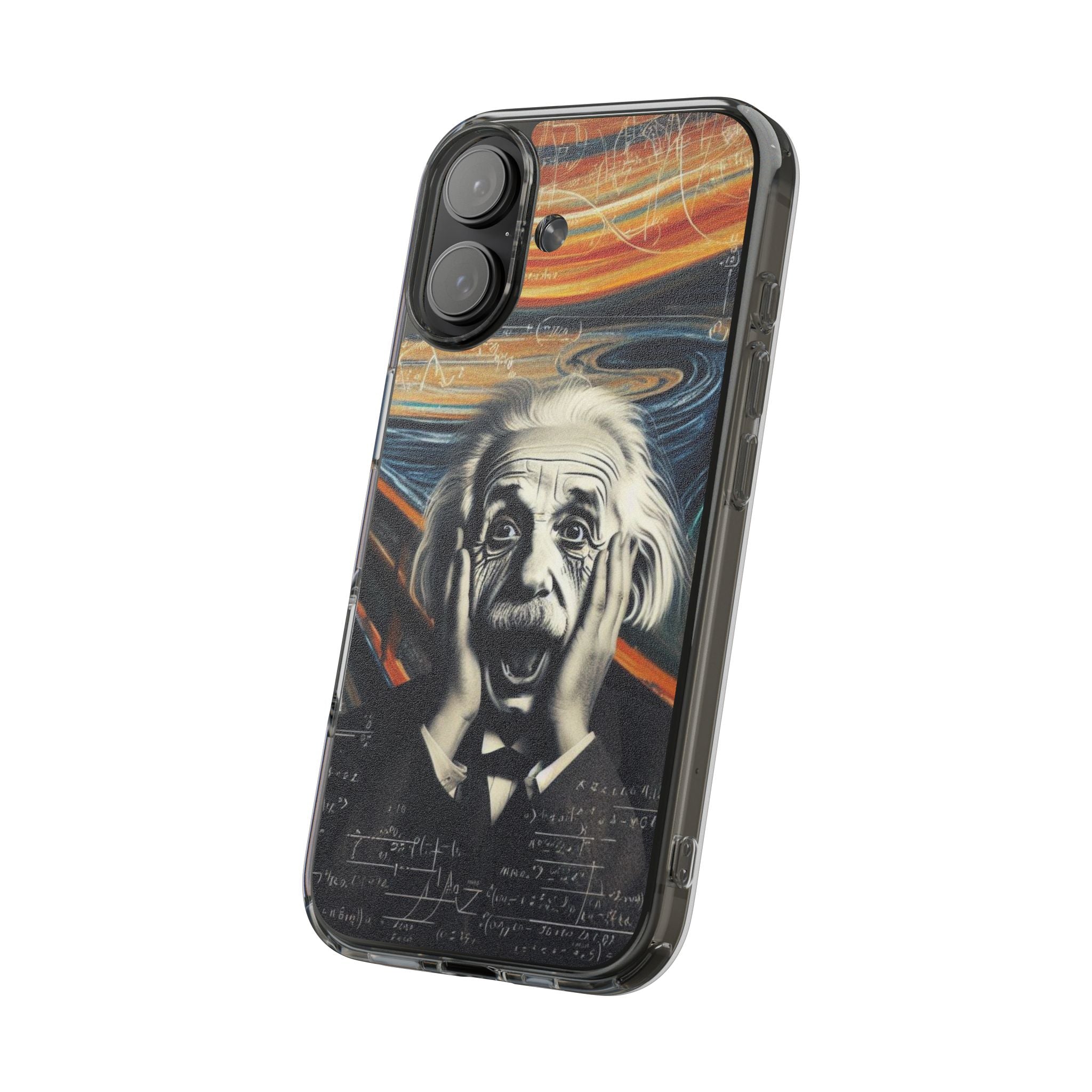 Funny Einstein Clear Phone Cases Edvard Munch Scream Unique iPhone Samsung Cases