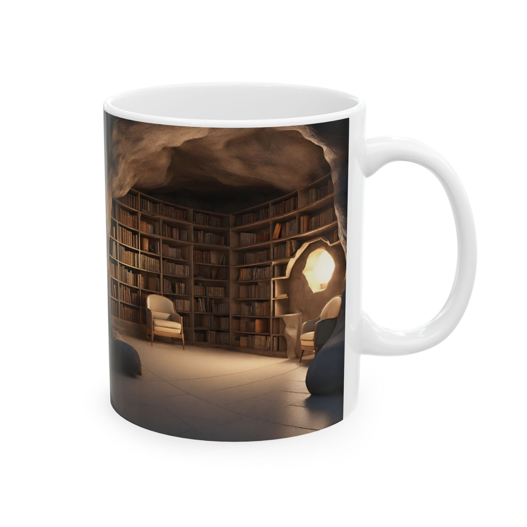 3D Bookshelf Mug Creative Space Design Mugs Ceramic Coffee Mug for Library Wall