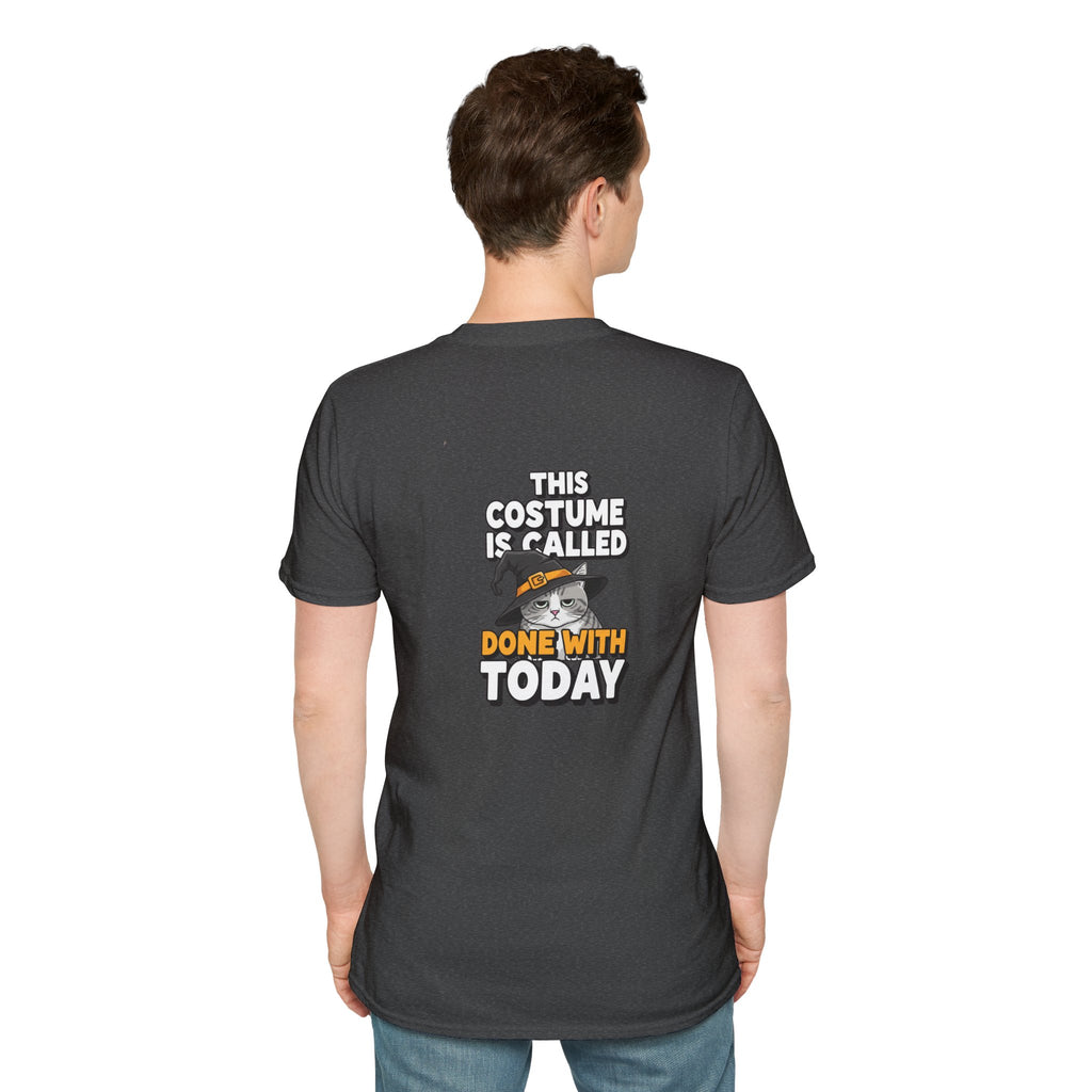 Dark Humor Halloween Shirt This Costume Is Called Done With Today Funny Cat Sarcastic Unisex Softstyle Tee Adult Halloween Gift