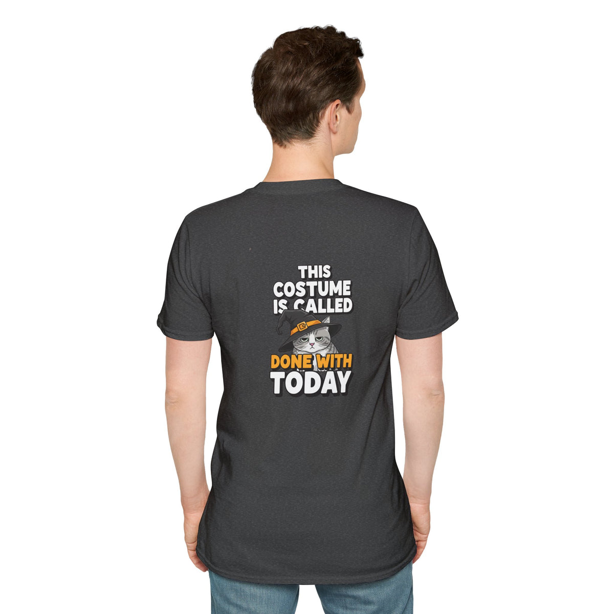 Dark Humor Halloween Shirt This Costume Is Called Done With Today Funny Cat Sarcastic Unisex Softstyle Tee Adult Halloween Gift