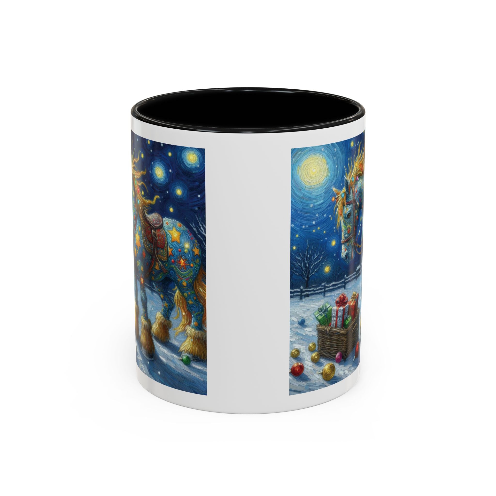 Christmas Mug Horse Mug Van Gogh Art Funny Coffee Tea Ceramic Mug Santa Gift Cup