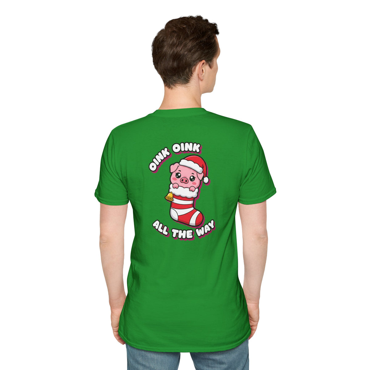 Cute Christmas Shirt Oink Oink All The Way Funny Animal Unisex Softstyle Tee Christmas Gift