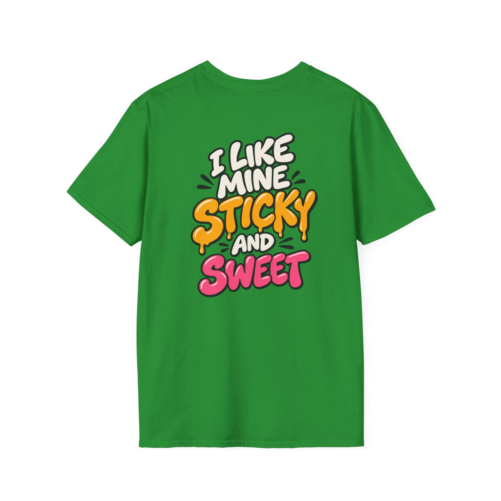 Dark Humor Funny Tshirt I LIKE MINE STICKY AND SWEET Tee Unique Gift