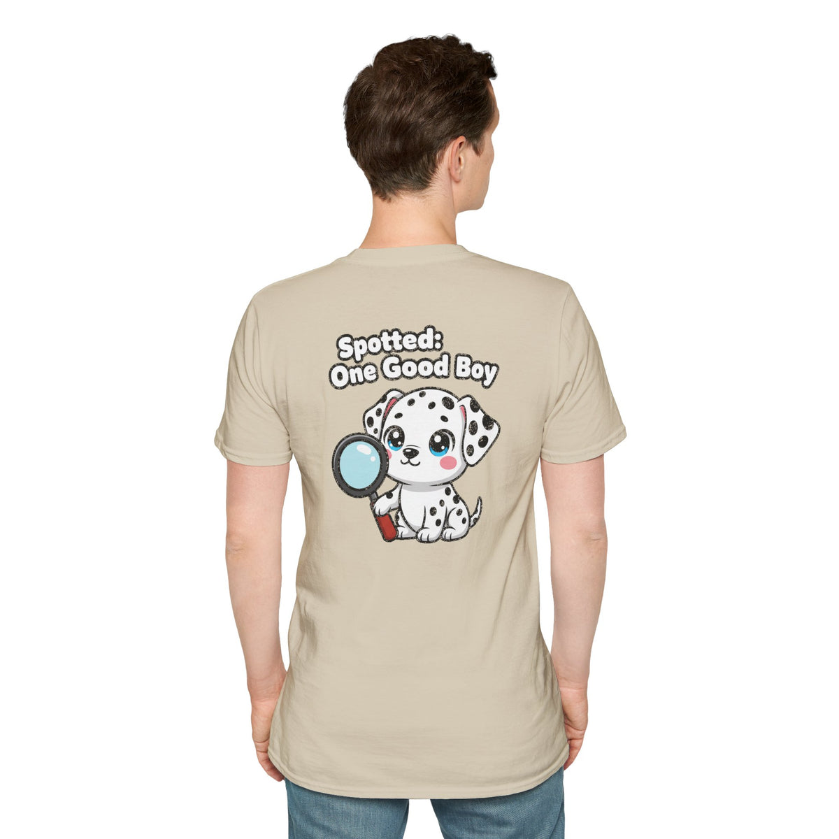 Cute Dalmatian Shirt Spotted: One Good Boy Funny Dog Lover Unisex Softstyle Tee Gift