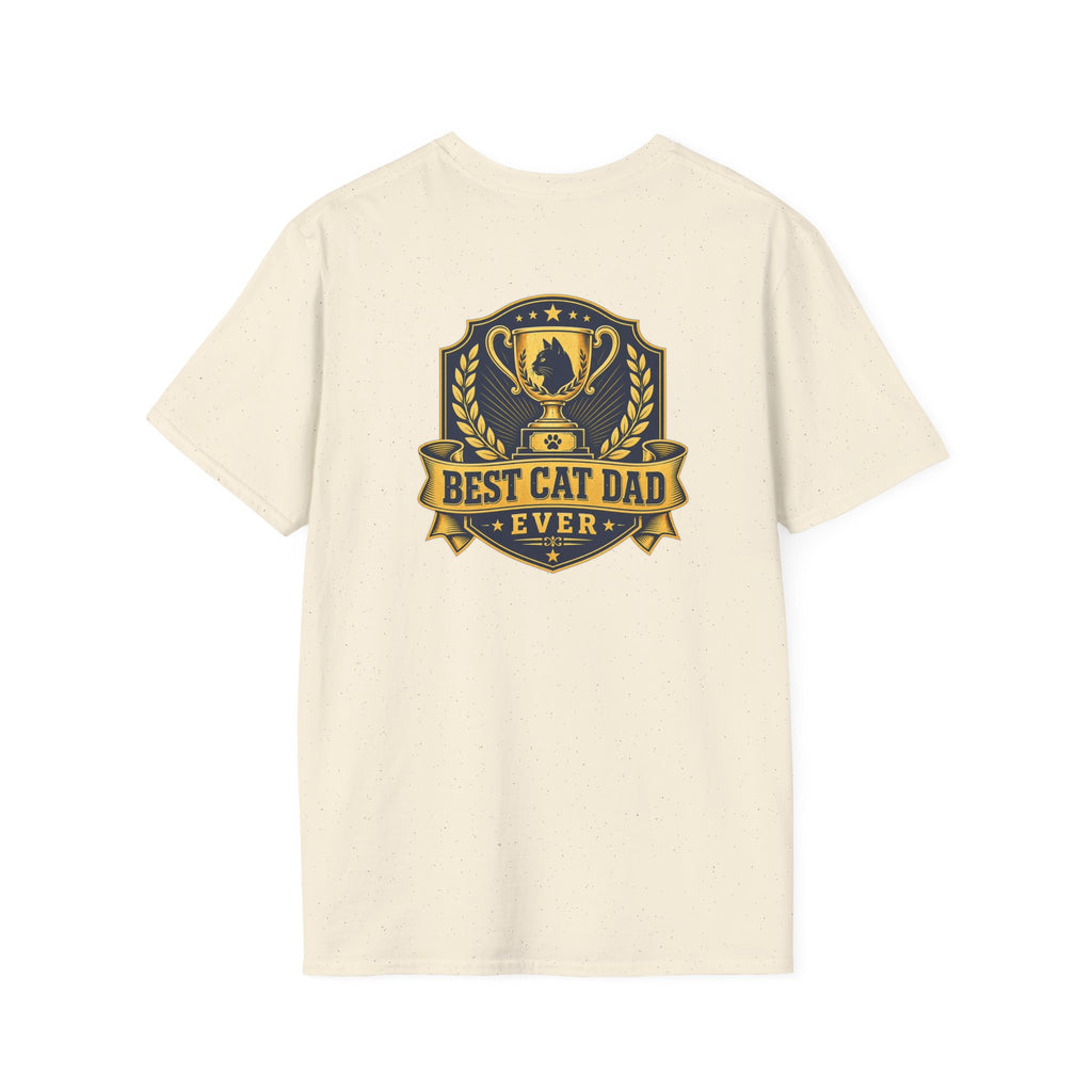 Best Cat Dad Ever Shirt Vintage Trophy Badge Cat Lover Graphic Tee Dark Humor Tee Unique Gift Funny Tshirt