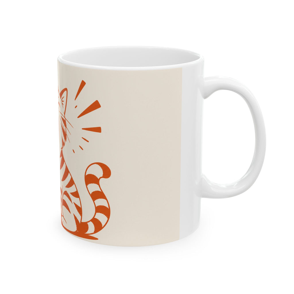 Cat Mom Coffee Mug Minimalist Line Art Cat Lover Gift Funny Ceramic Cup Tea Cup 11oz 15oz Best Gift for Mothers Animal Lovers Cat Mom Mug