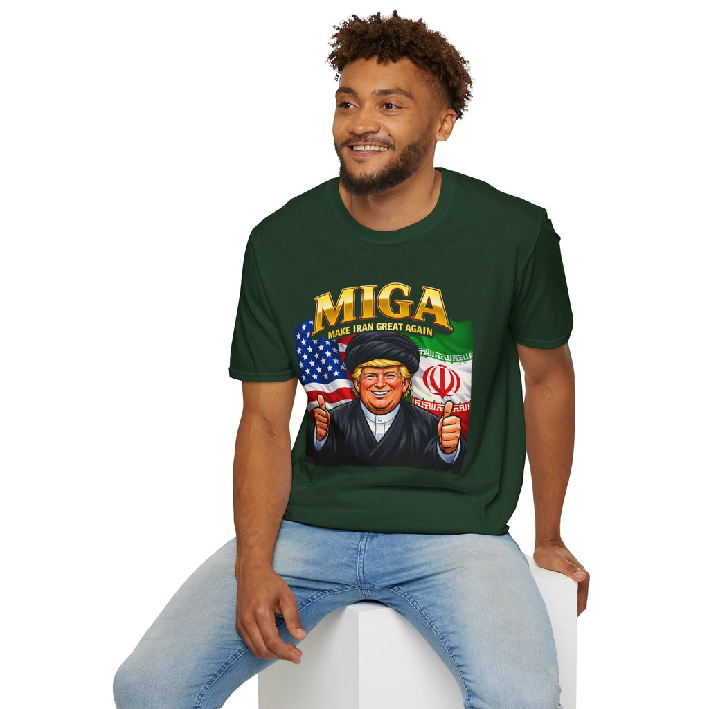 Funny Trump Iranian Flag Shirt Make Iran Great Again MIGA Softstyle T-Shirt Best