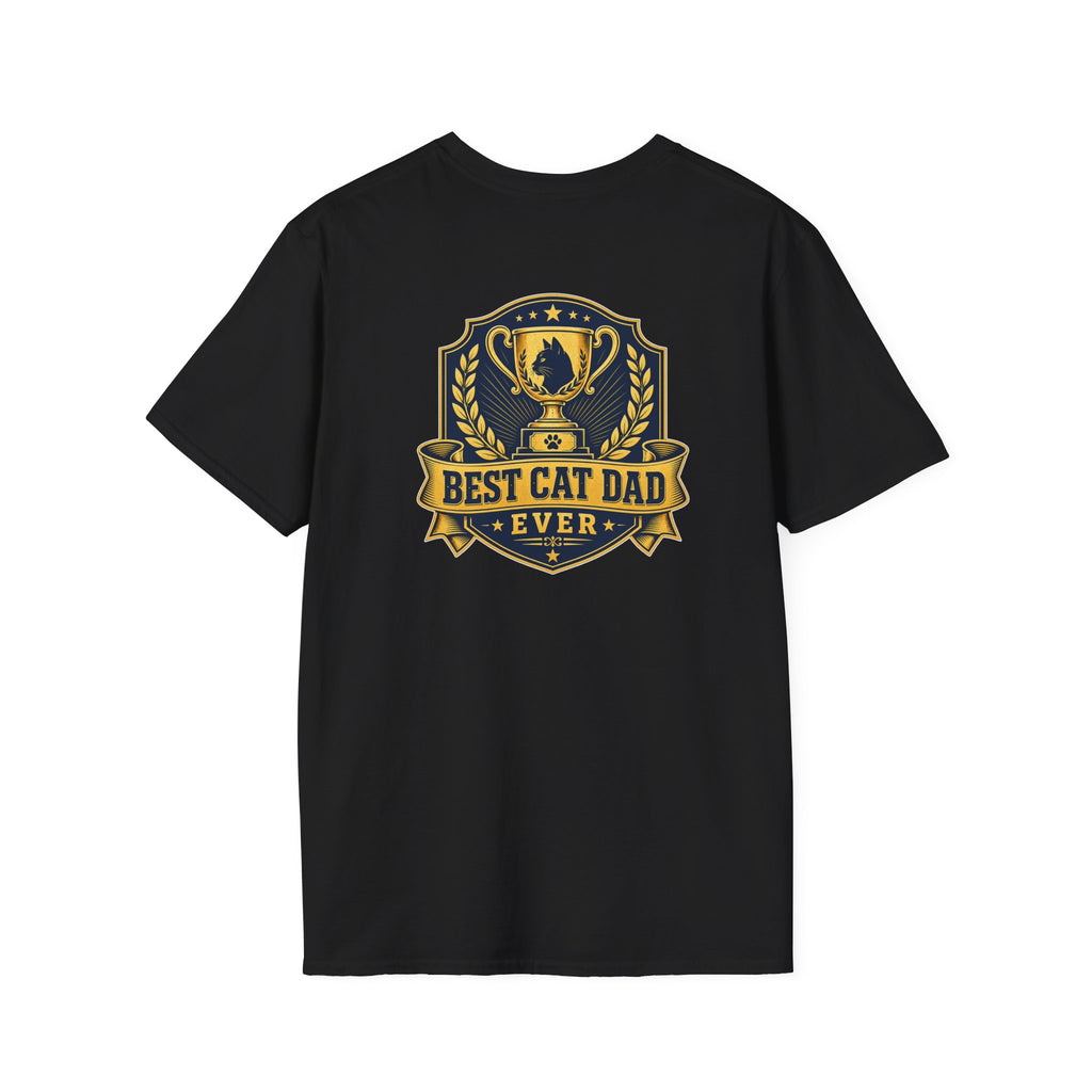 Best Cat Dad Ever Shirt Vintage Trophy Badge Cat Lover Graphic Tee Dark Humor Tee Unique Gift Funny Tshirt